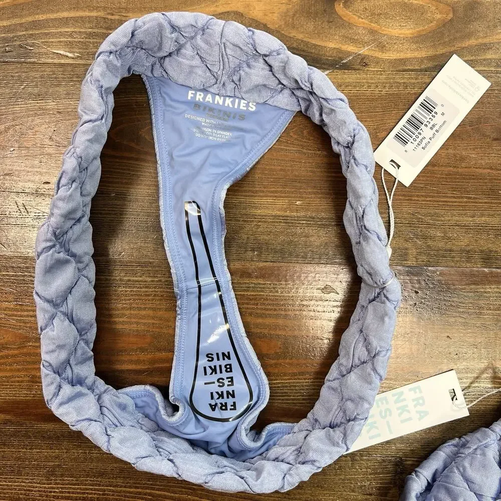 NWT Frankie’s Bikinis Lani Straplessttop and Sofia Puff Bottom Size Medium